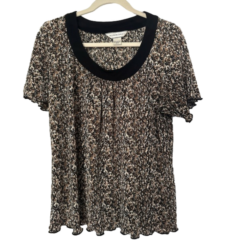 Allison Daley Ruffle Hem Short Sleeve Top